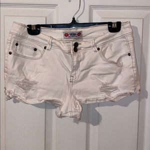 White Jean short shorts